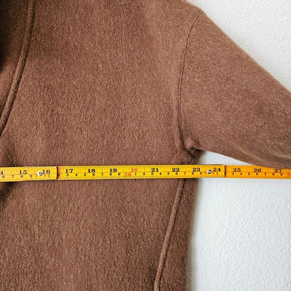 Eileen Fisher Brown Alpaca Wool Silk Blend Oversize Shawl Collar Coat  Sz XS - Picture 14 of 16